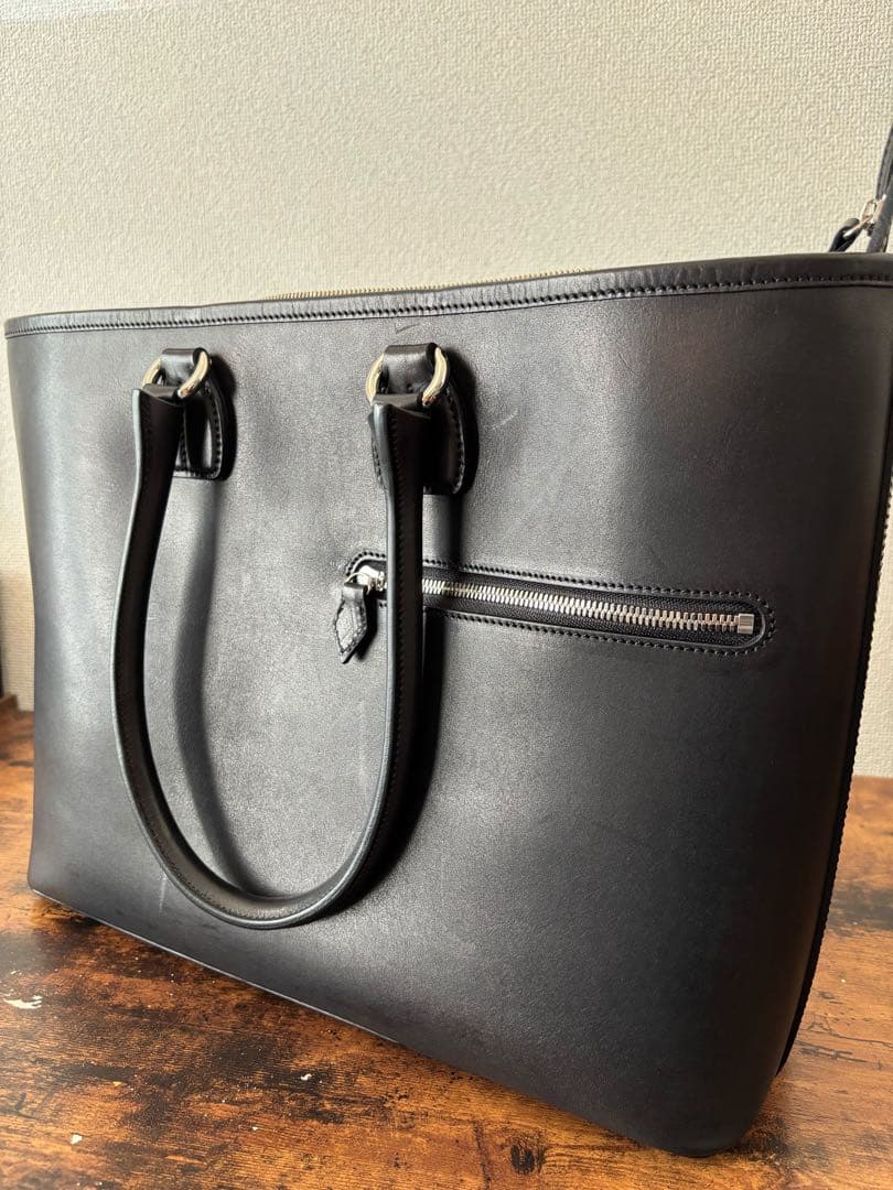 【万双】双鞣和地トートバッグほぼ未使用　ブラック