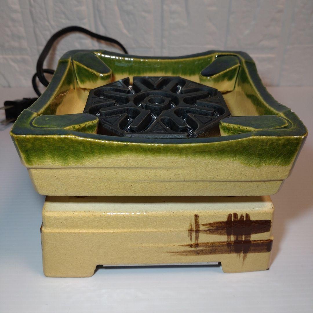 野々田商店　陶器 織部焼卓上電気火鉢 / ミニコンロ