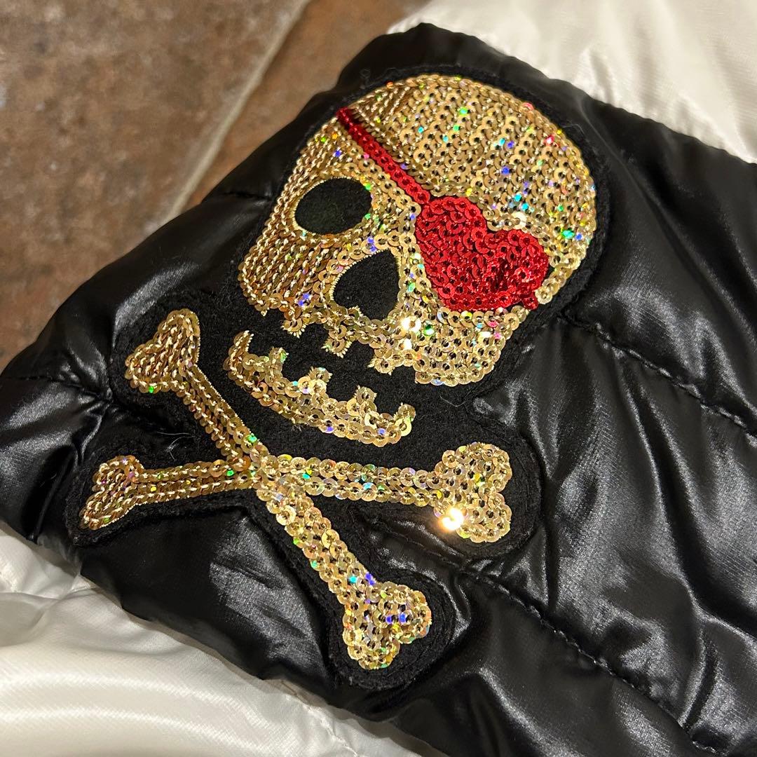 Dance With Dragon 4WAYダウンジャケット 白×黒 ボーダー