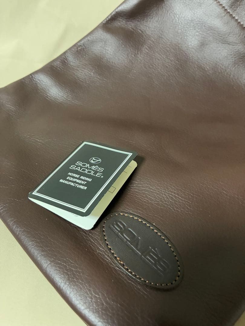 SOMES SADDOLE ブラウン レザー巾着バッグ