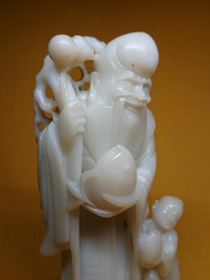 人形　天然石　彫刻　古玩　骨董　置物　インテリア　工芸品　美術品　A3423