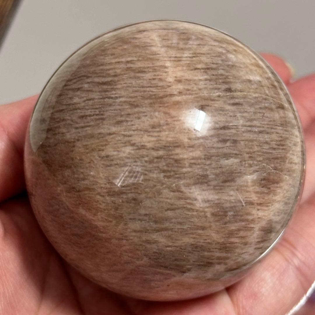 【高品質】【希少】サンムーンストーン シラー スフィア 5.5cm 天然石 台座