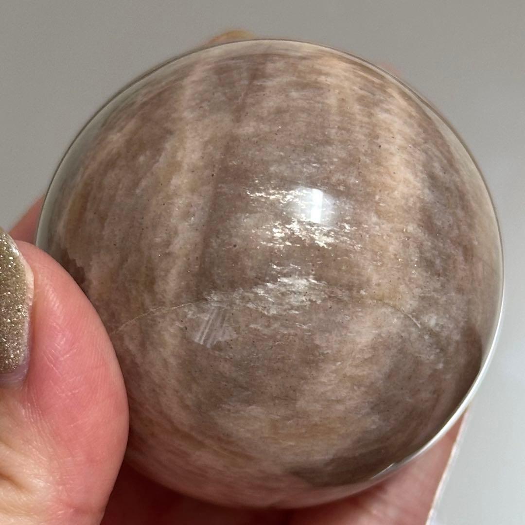 【高品質】【希少】サンムーンストーン シラー スフィア 5.5cm 天然石 台座