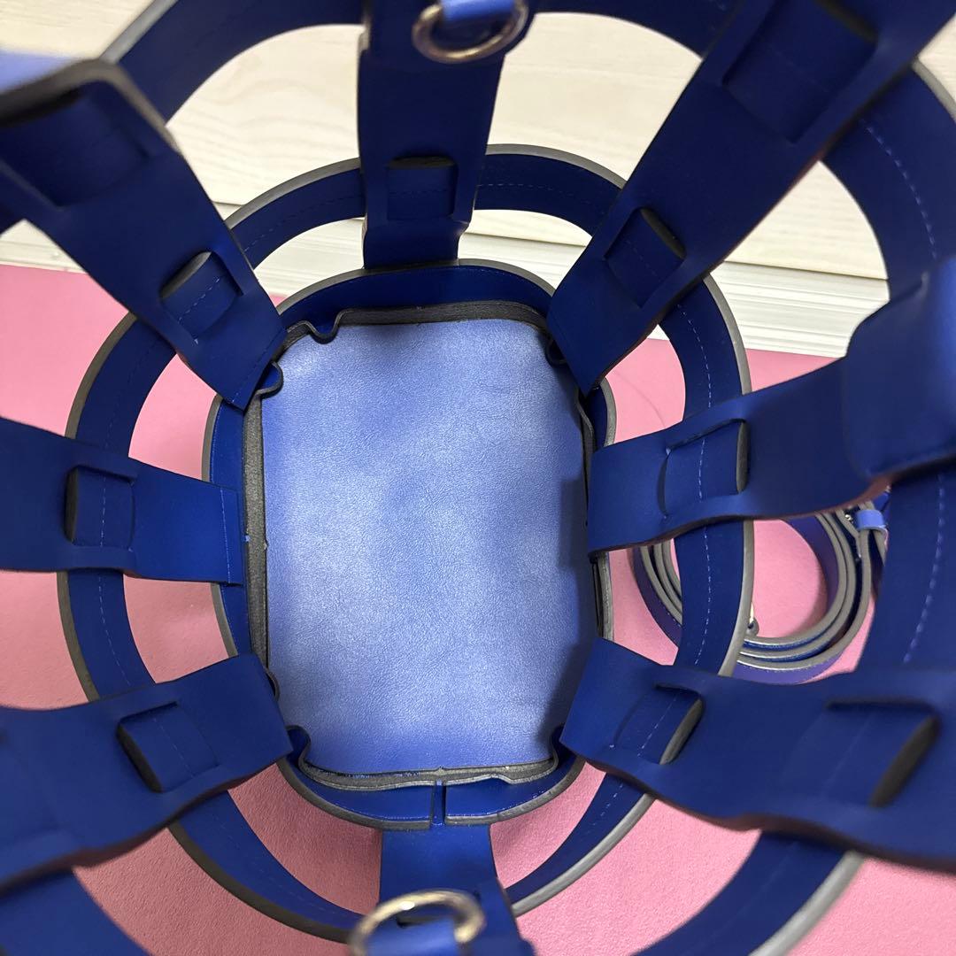 【美品】BLUE×PALANG WOVEN BASKET BAG ロイヤルブルー