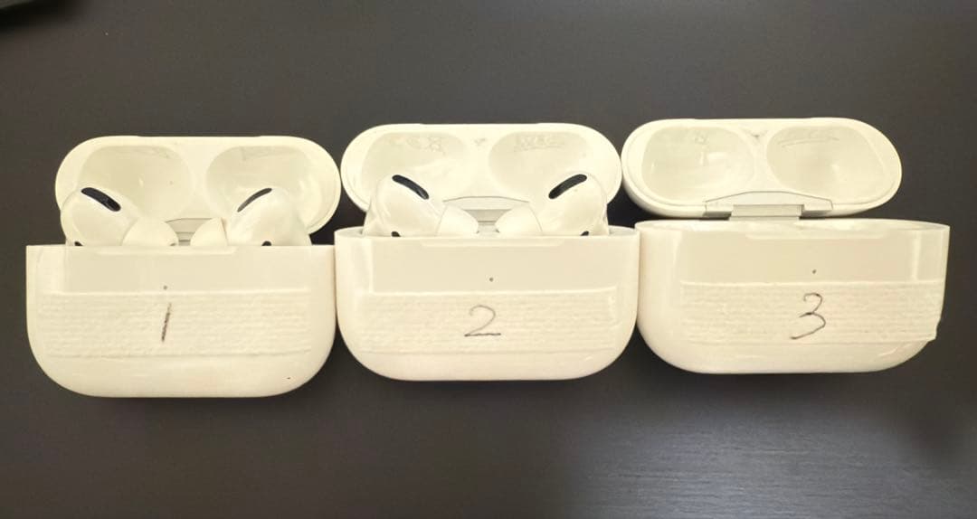 AirPods pro本体 3個セット 作動はしますが、半ジャンクとします