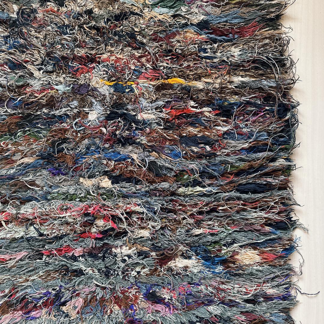 モロッコ製ヴィンテージラグ148 グレー ブルー ピンク パープル ブラウン