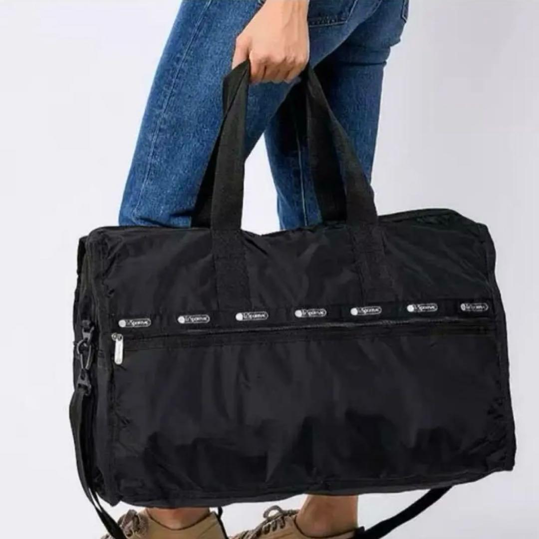 レスポートサック　 ボストンバッグ　 黒無地　 ポーチ付