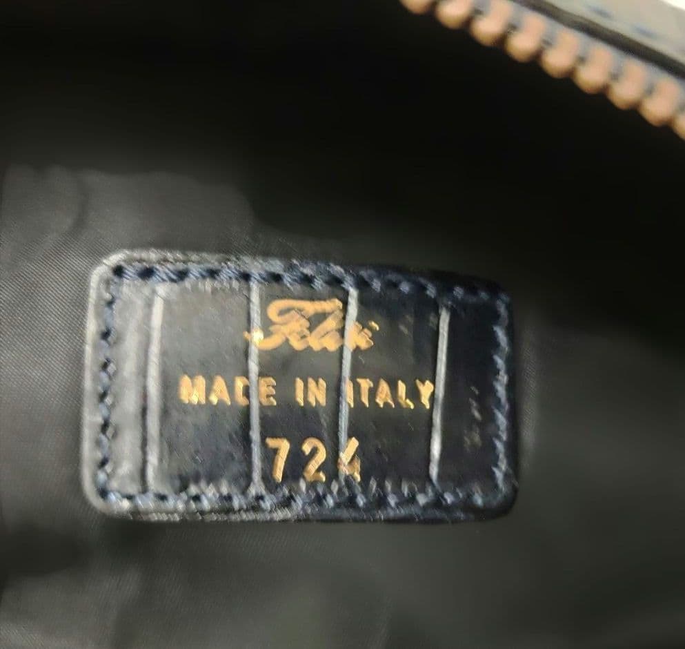 Felisi　フェリージ　クロコ型押しペンケース 724　ネイビー