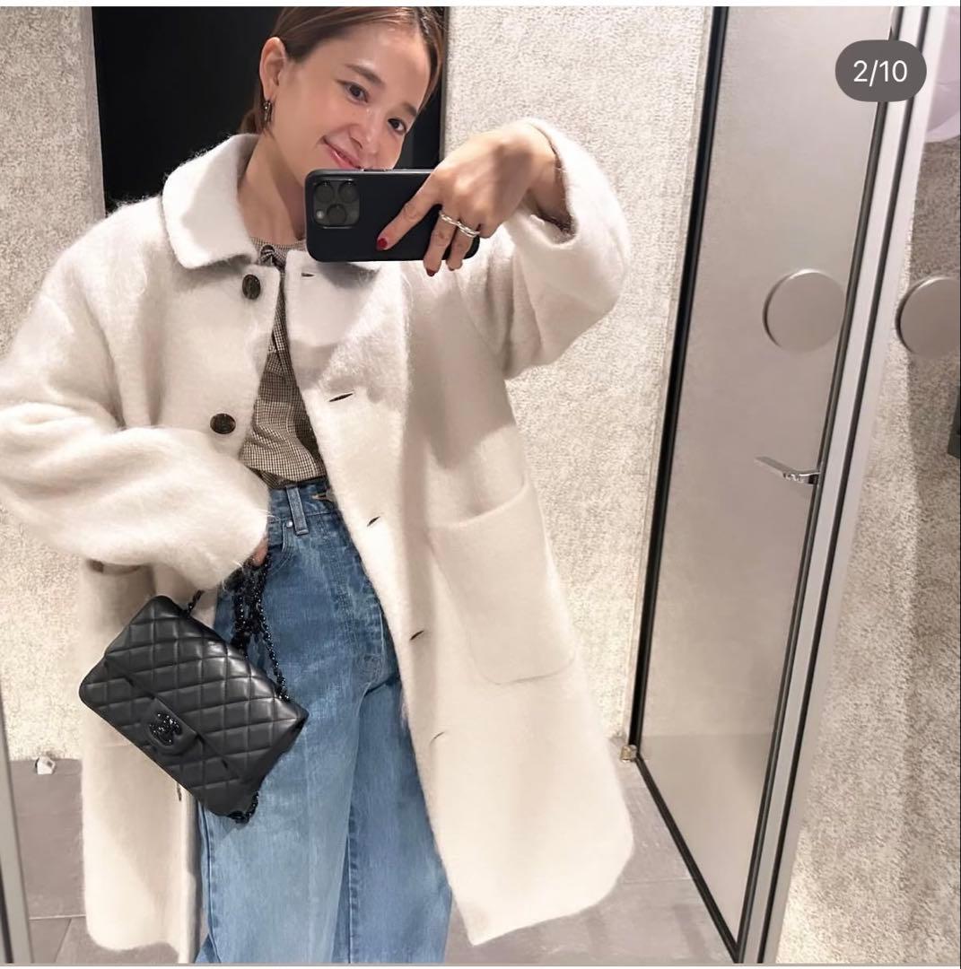 【新品】yori ヨリ ステンカラーシャギーコート 36 サイズ　【完売品】