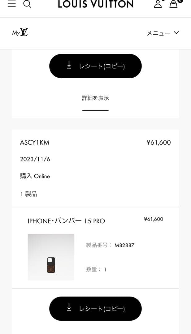 美品 Louis Vuitton iPhone15pro ケース