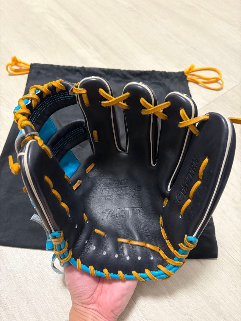 ZETT PROSTATUS 軟式グローブ 黒/青