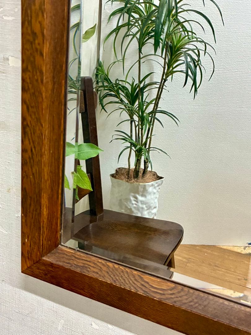 管343☆英国製☆アンティーク☆オーク☆クラシックミラー☆壁掛け鏡