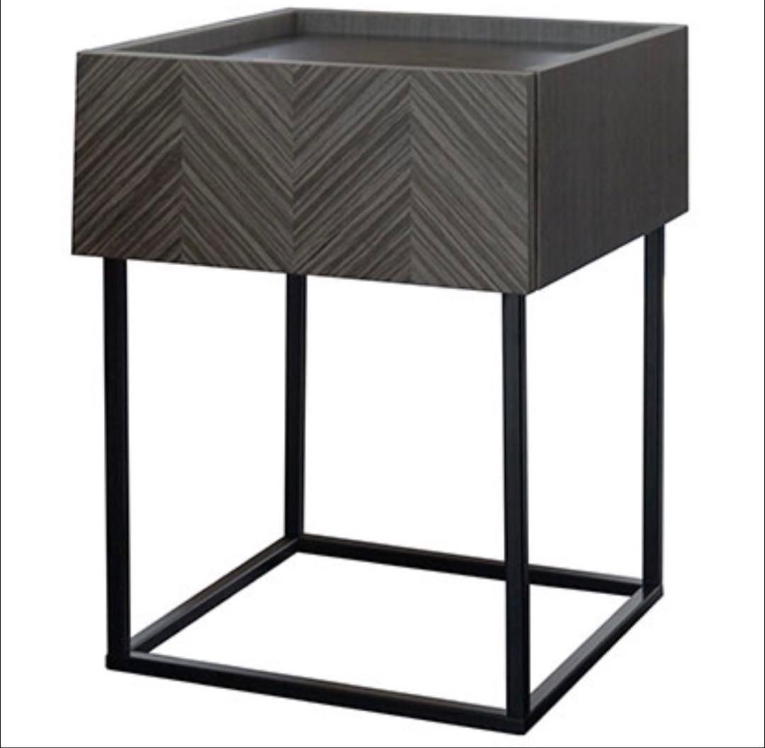 【新品同様】サイド ナイト テーブル 収納付き 角型 ホテルライク 北欧 完成品