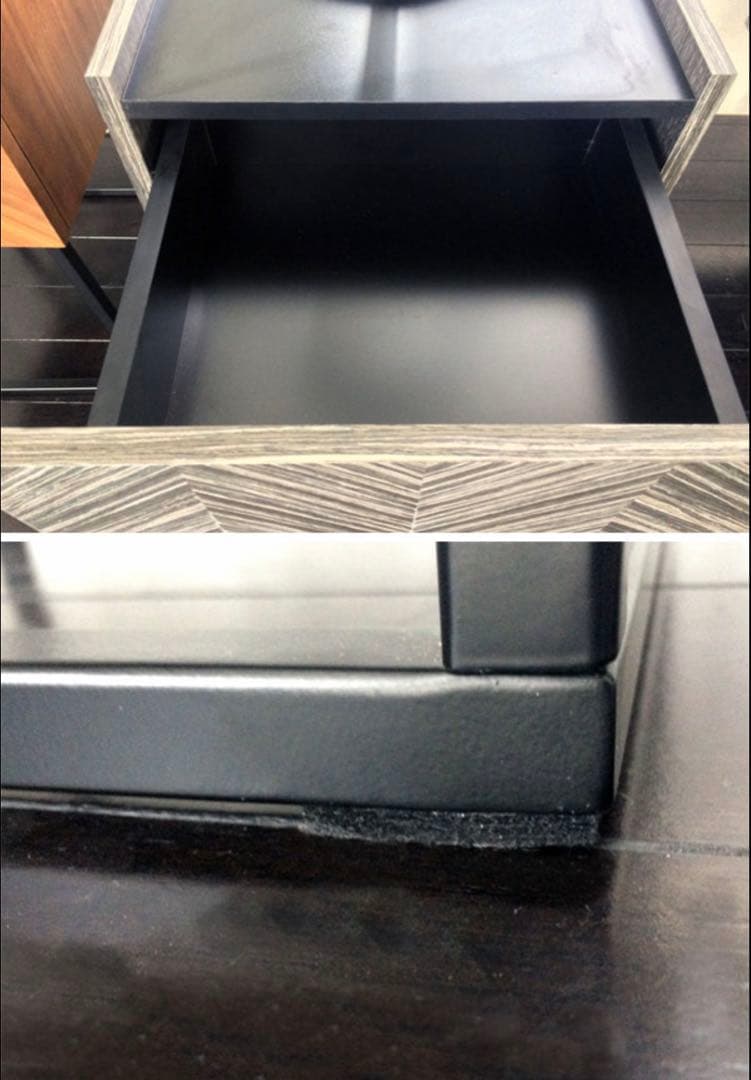 【新品同様】サイド ナイト テーブル 収納付き 角型 ホテルライク 北欧 完成品