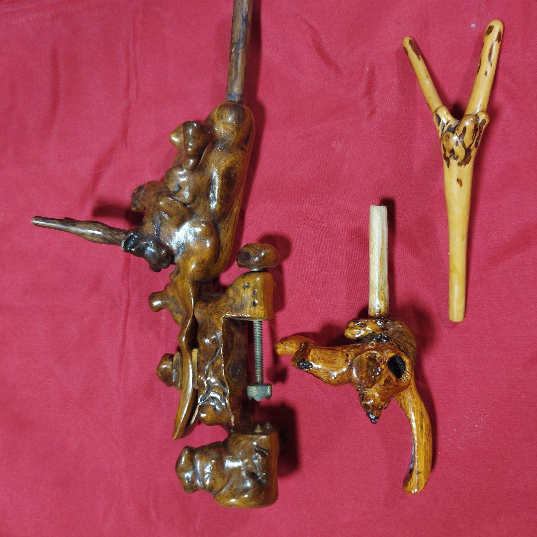 ヘラブナ釣り万力・希少天然杜松 弓型万力・杜松竿枕１点物希少です