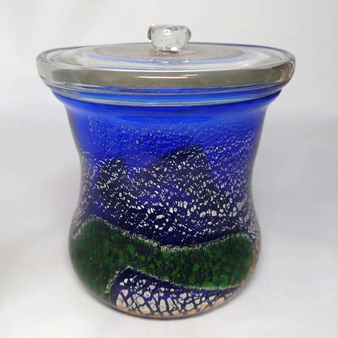 稲嶺盛吉　琉球ガラス　水指　茶道具