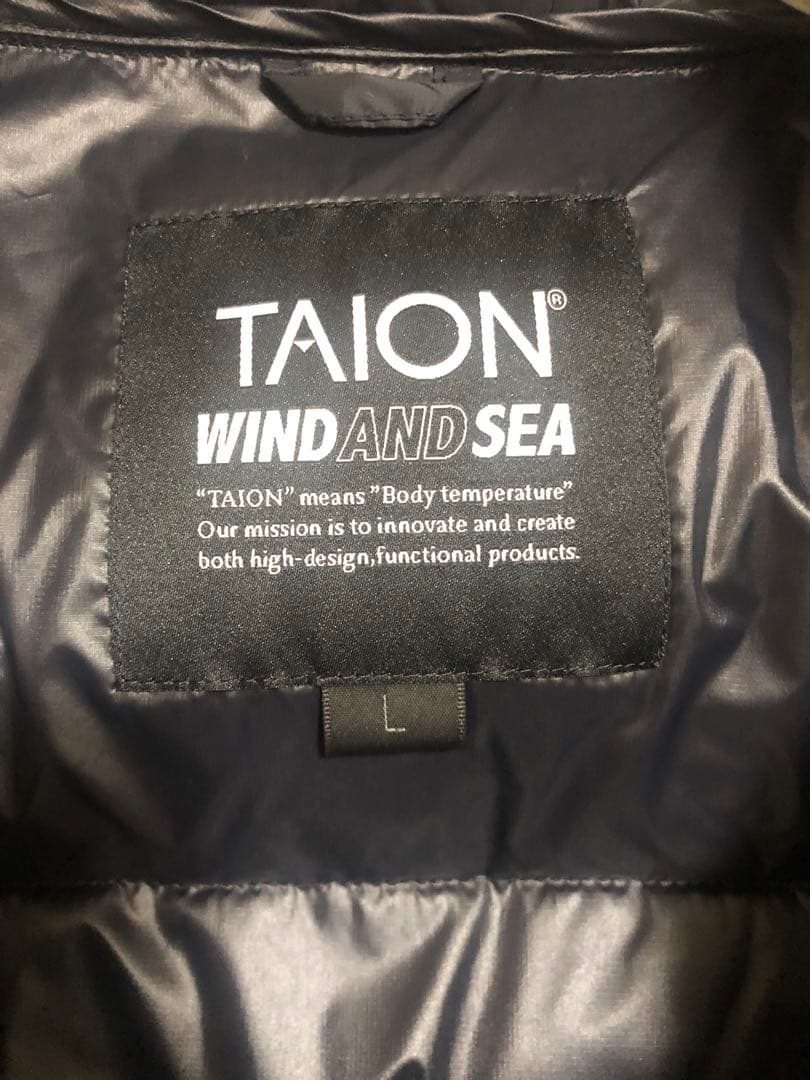 WIND AND SEA ブラック ダウンベスト L