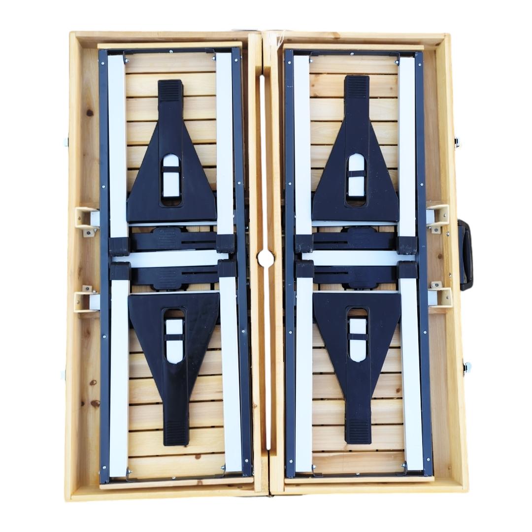 ウッドテーブル 椅子 一体型 テーブルセット 折りたたみ式 キャンプ 椅子4脚付