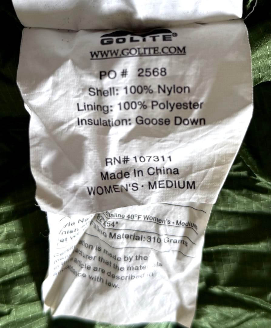 Golite Adrenaline 40 4℃ Women’s M 600g