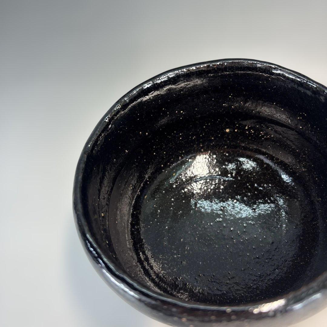 【中古品】茶道具　昭楽造　黒茶碗　寛州書付　銘『暁雲』（共箱）