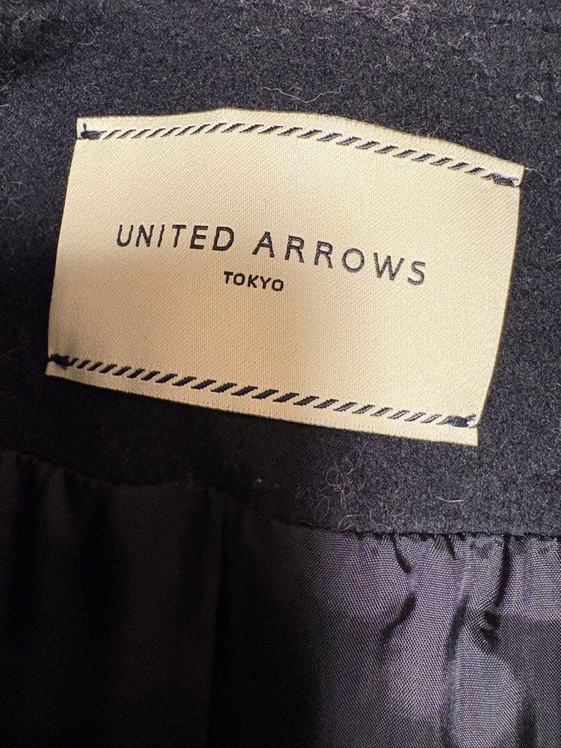 UNITED ARROWS ペプラムショートコート　ノーカラーコート
