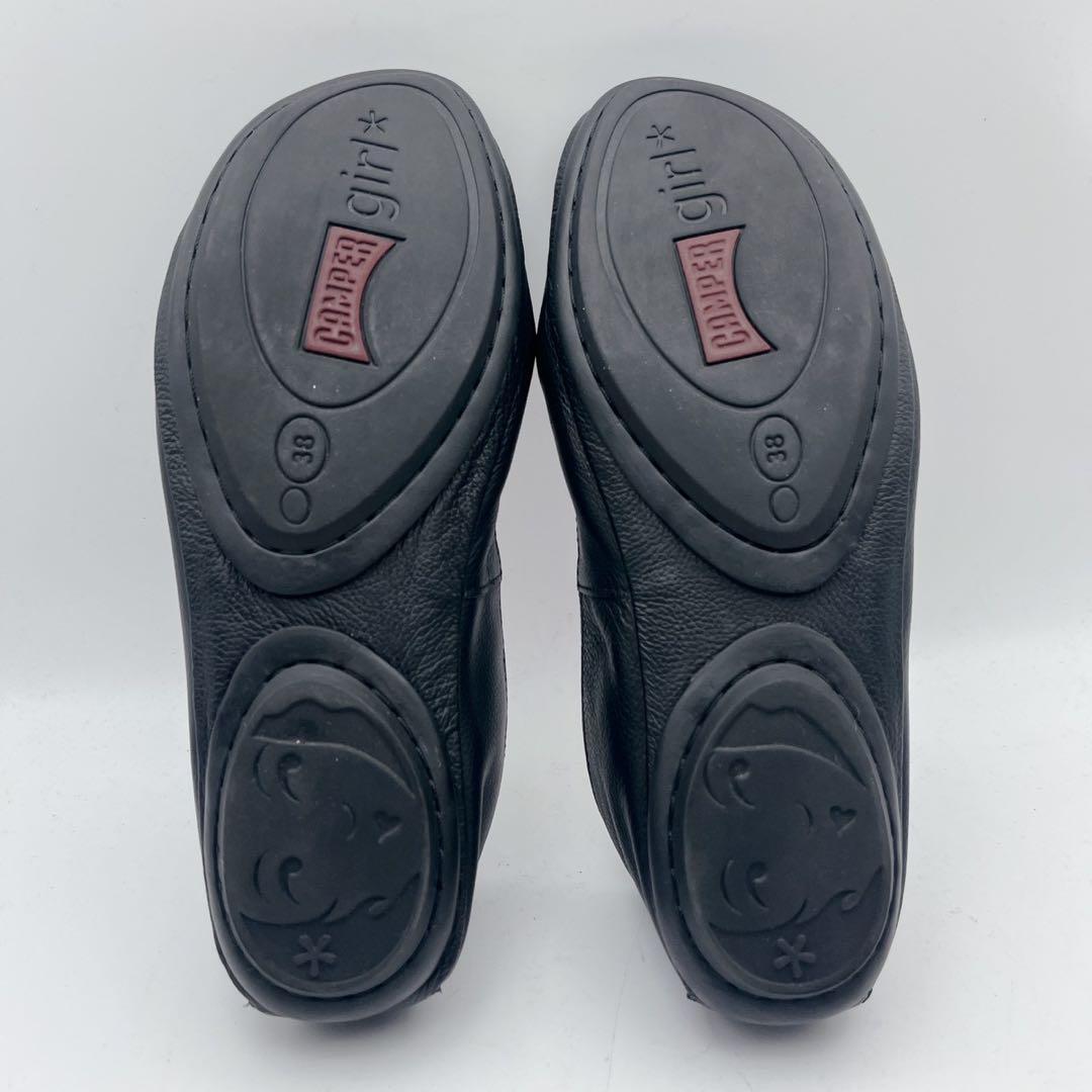 美品✨カンペール ライトニナ レザー フラットシューズ ブラック 38