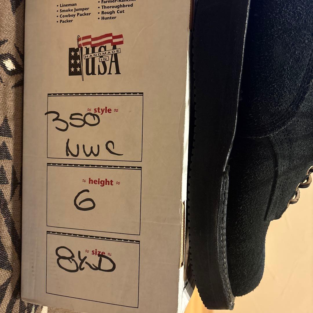 ブラックスエードワークブーツ サイズ9