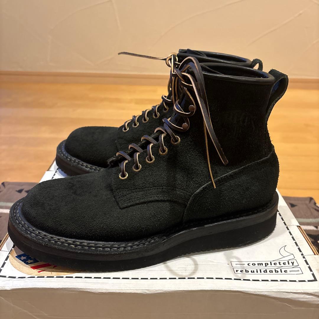 ブラックスエードワークブーツ サイズ9