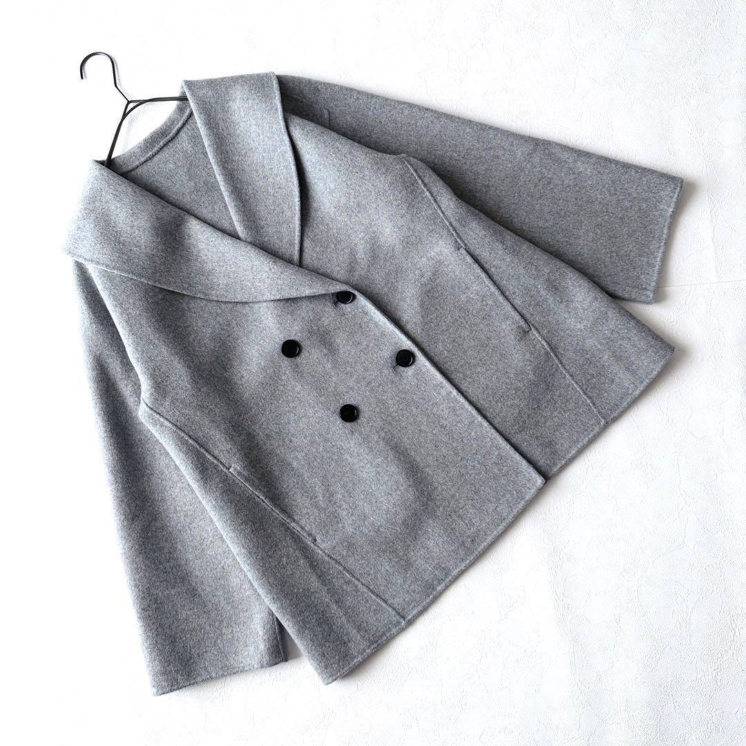 2988Z美品 アンタイトル 24年ショールカラーリバーコート ミドル丈5.5万