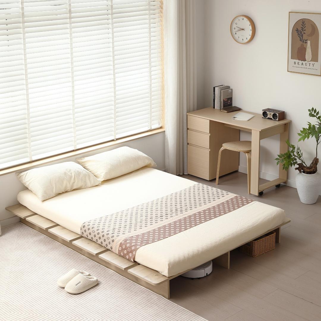 【S・幅120cm】ベッド ローベッド ステージベッド ベッドNatural