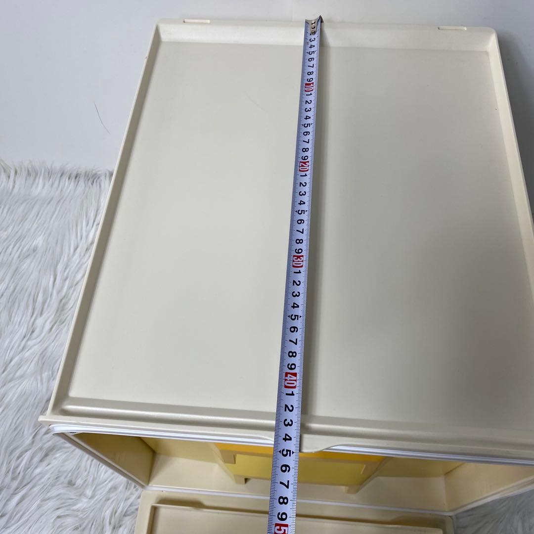 Tupperware スーパーチェスト ミニ 引出し２段 アイボリー白系