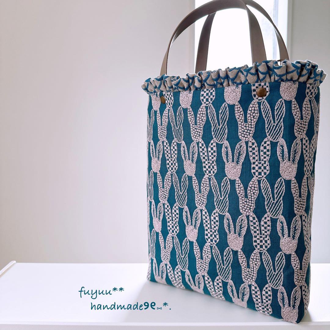 ハンドメイドꕤ︎︎控えめフリルのトートバッグ pomppia mermaid