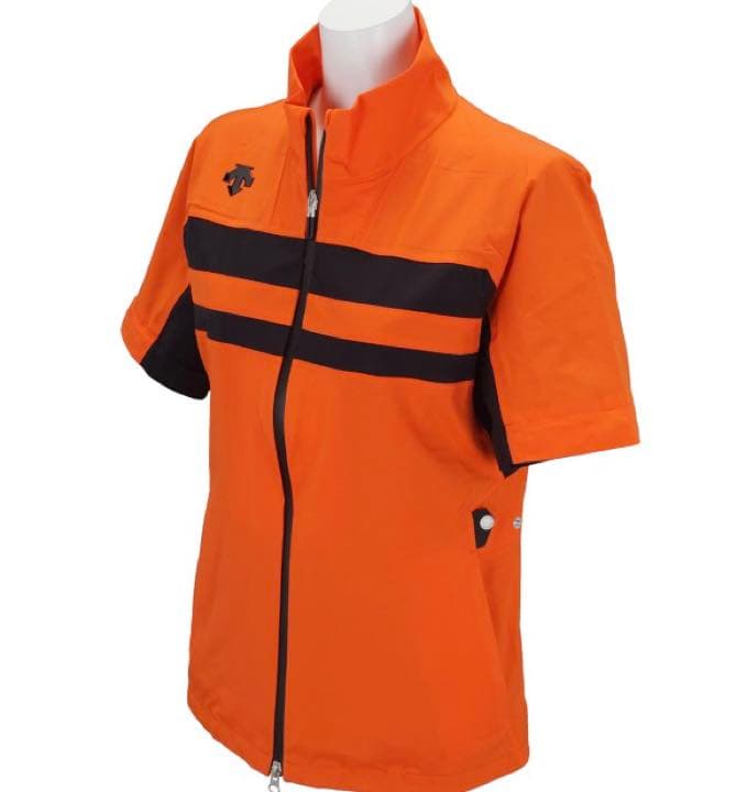 新品未使用　デサントのレインウェアセットアップ　オレンジ／黒　サイズO(TL)