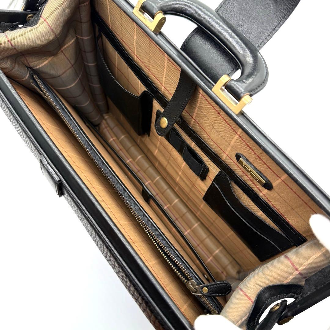 バーバリー メンズ カーフ レザー ダレス ドクター バッグ 黒 A4 ビジネス