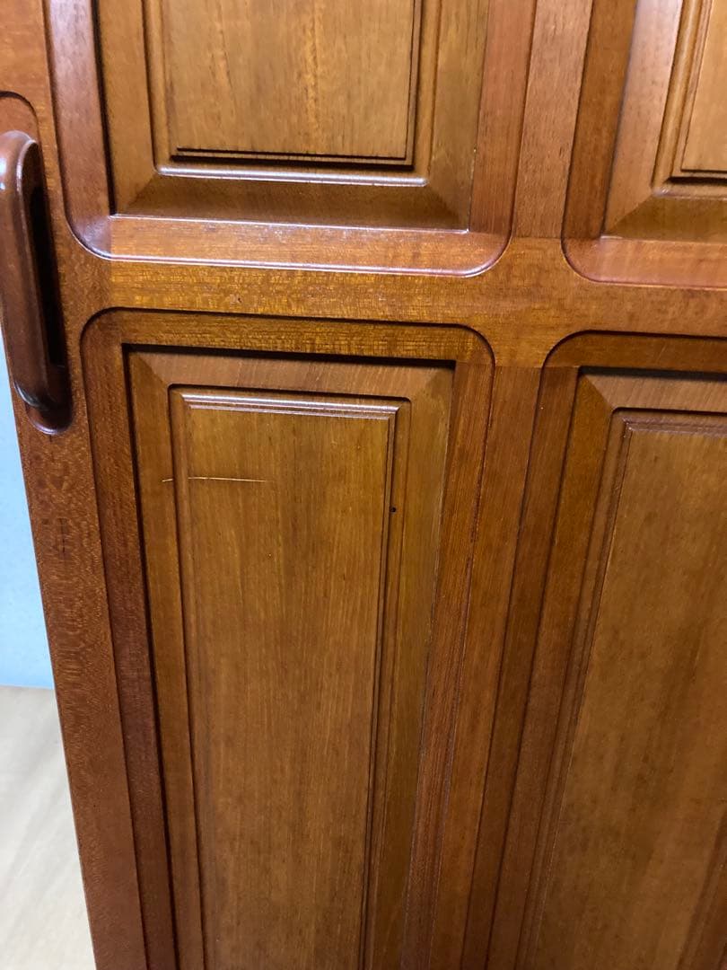 ①木製ブラウン収納家具 ロッカー　棚付き　中段のみ