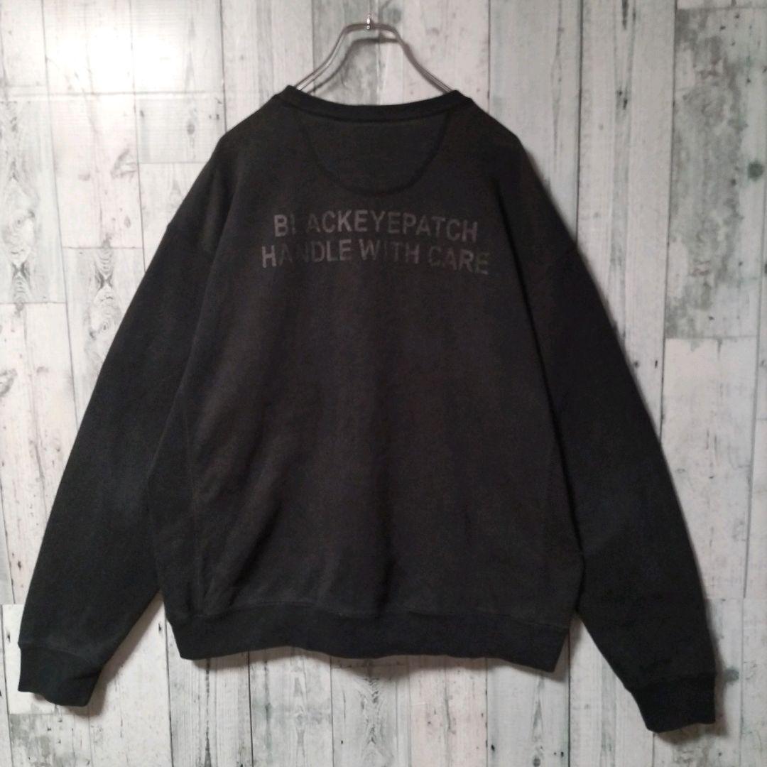 j66【人気Lサイズ】ブラックアイパッチ　刺繍ロゴ　スウェット　入手困難