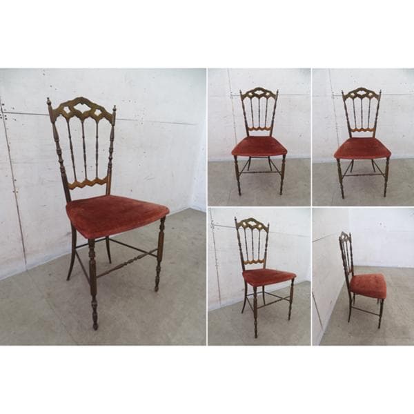 美品■イタリア製■アンティーク■真鍮■キアヴァリチェア■ダイニングチェア■