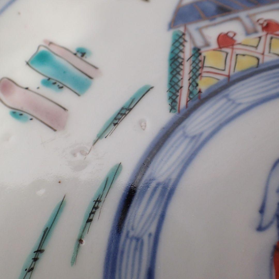 明治　骨董　輪花　リンカ　麒麟　キリン　絵 皿　2枚