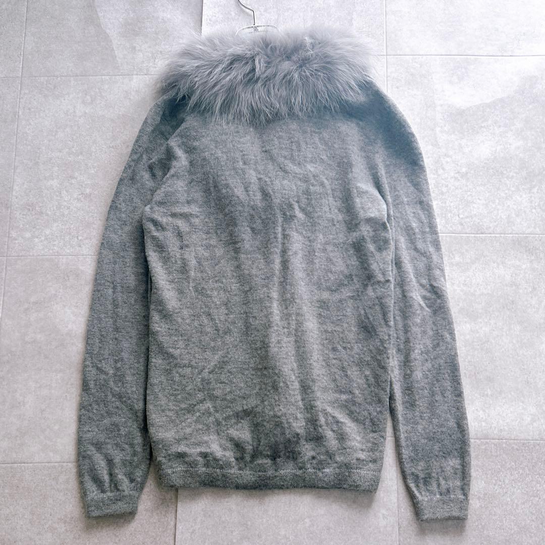 美品✨Blumarine ブルマリン　カーディガン　アルパカ混 フォックスファー