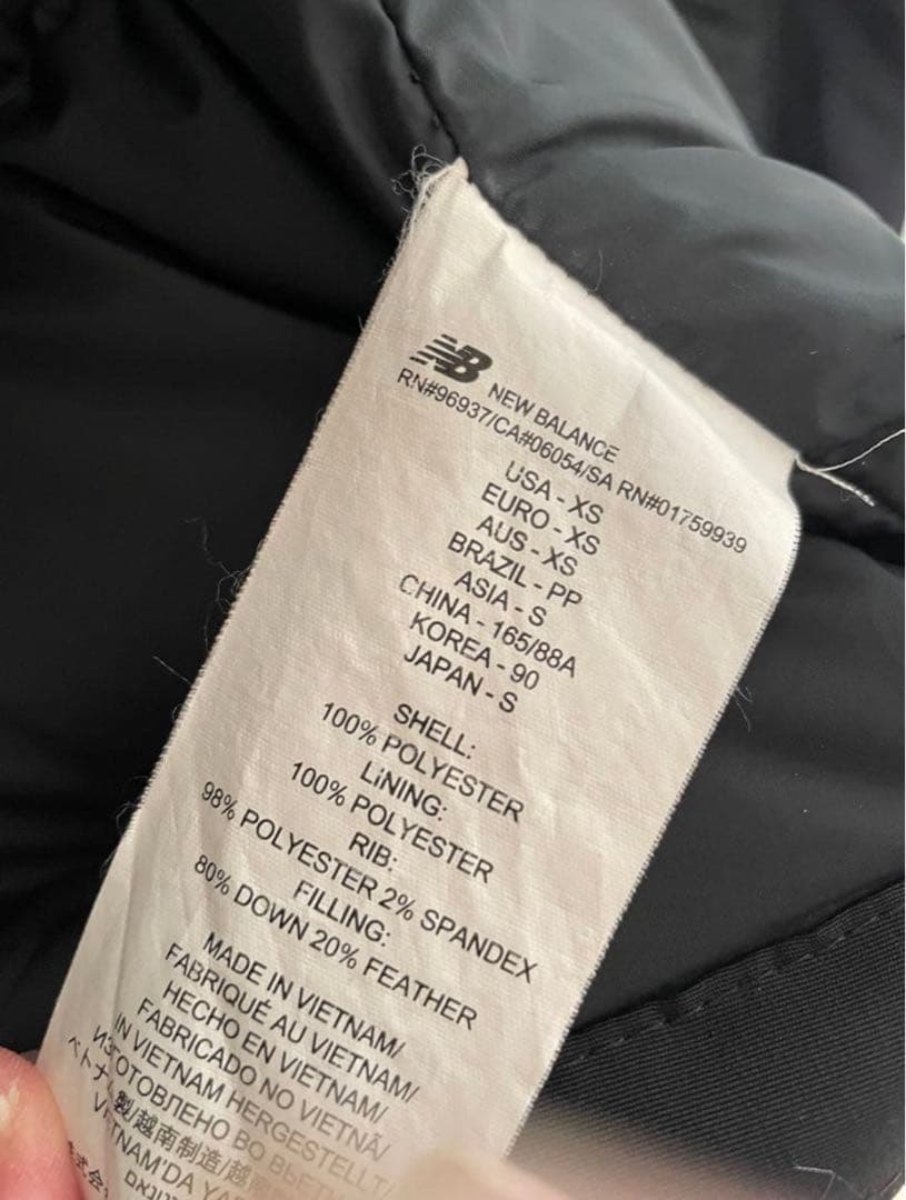 new balance フード付きダウンコート Sサイズ ダークグレー