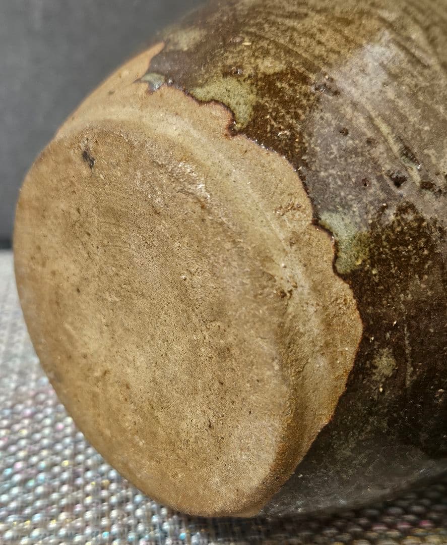 遠州七窯　江戸時代　古高取　高取焼　窯変 水指　木製蓋　江戸伝世時代箱附　茶道具