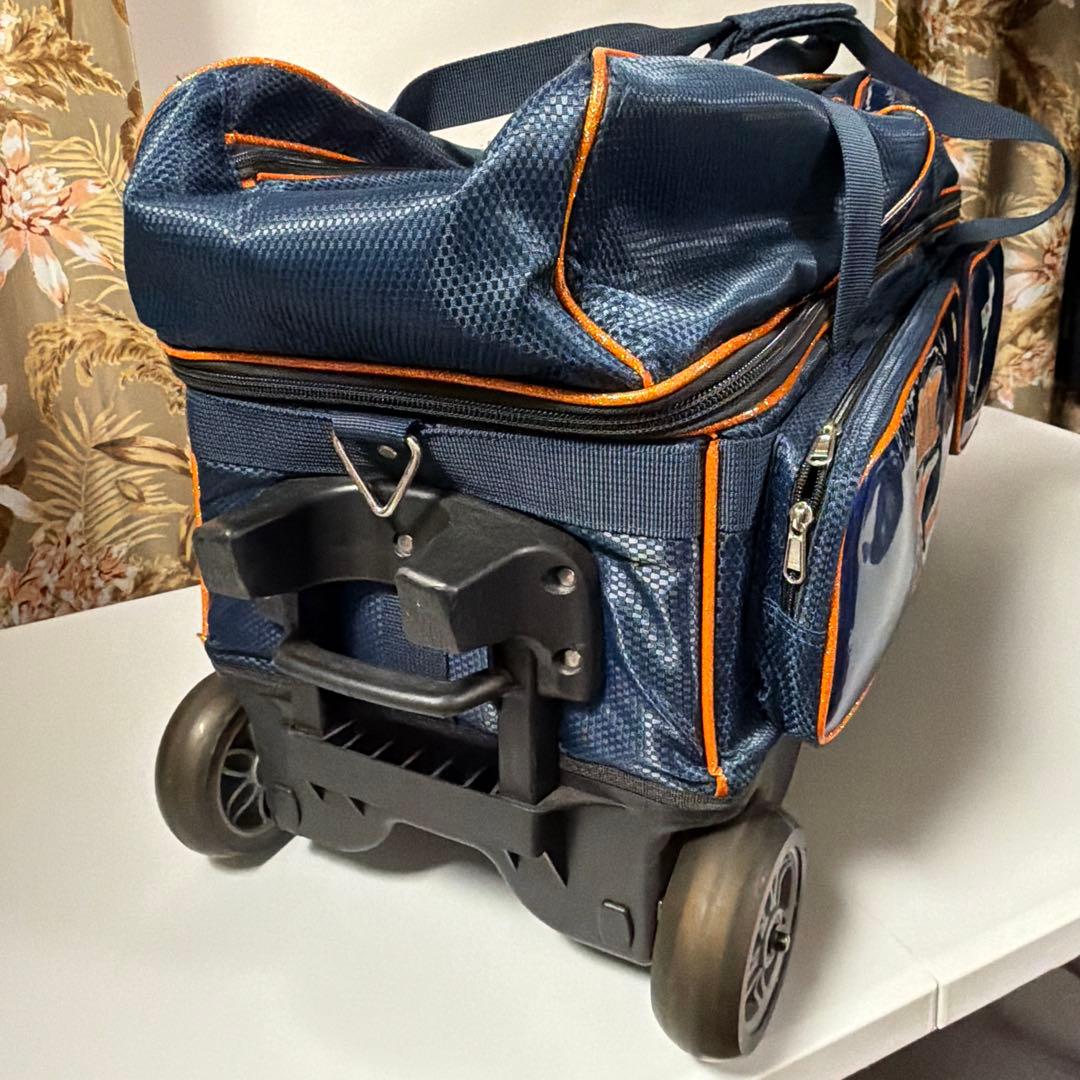 おまけ付！STORM 3個入りボウリング用バッグ ネイビーブルー/オレンジ