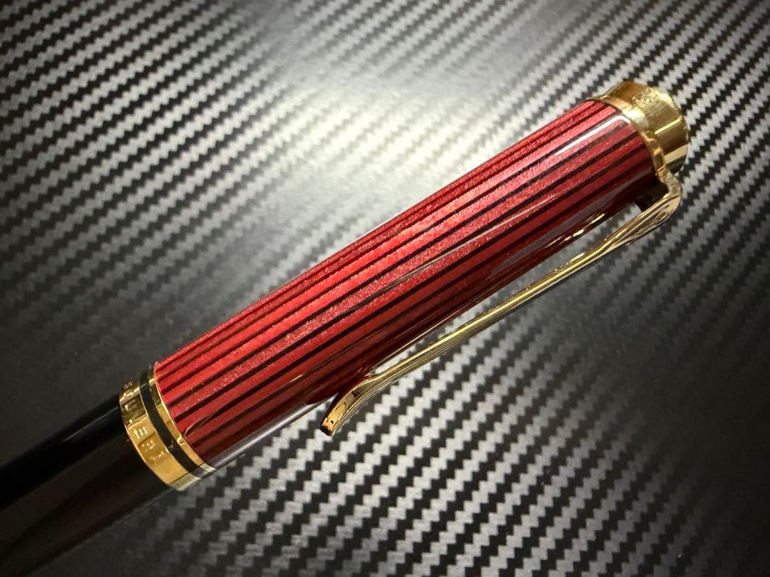 未使用に近い ペリカン スーベレーン K800 赤縞 ボールペン