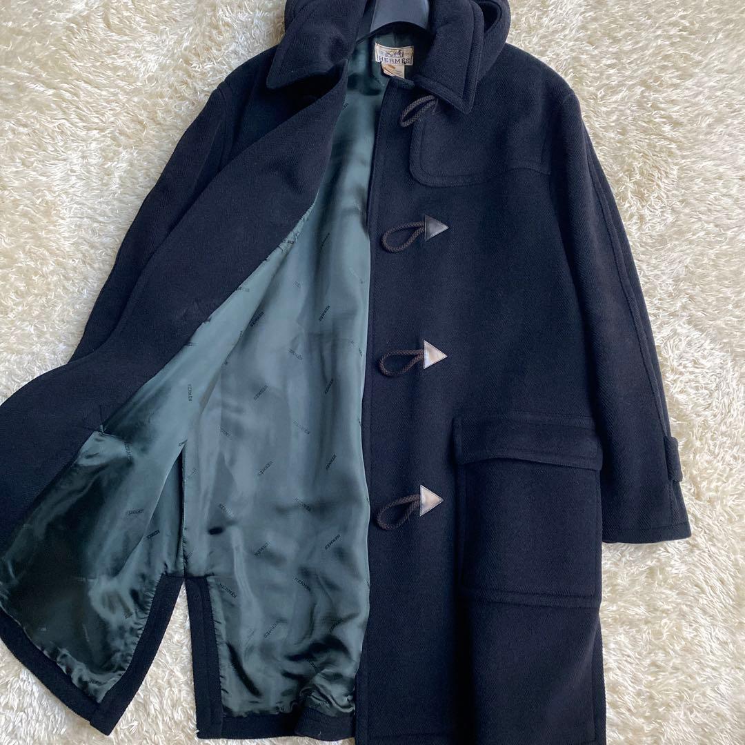 【希少】HERMES エルメス ダッフルコート ヴィンテージ 50 ブラック 黒