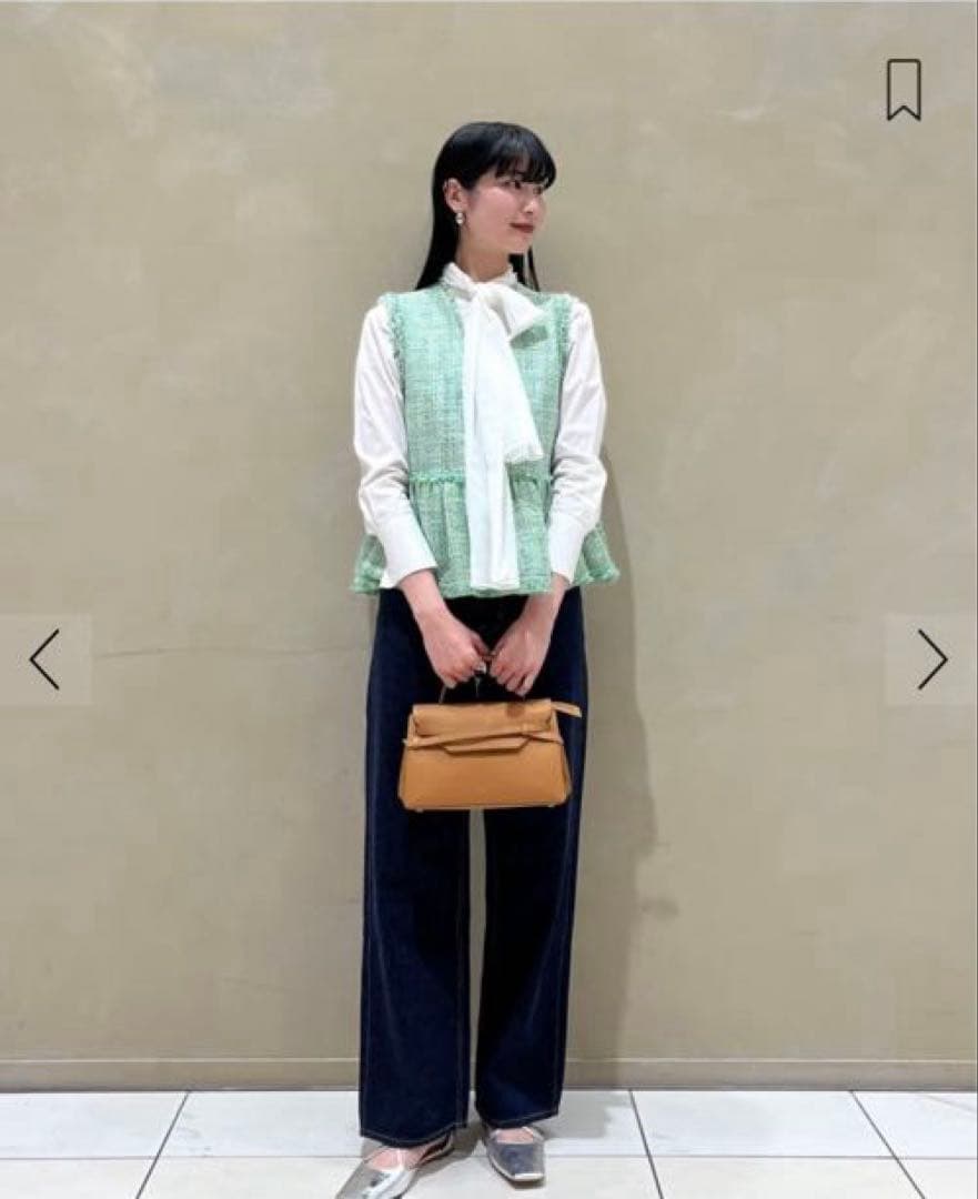 コンパクトブロード シフォンボウタイブラウス