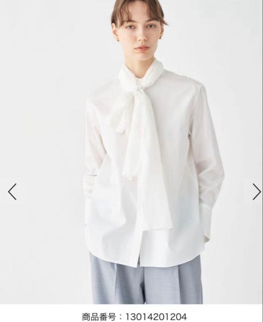 コンパクトブロード シフォンボウタイブラウス