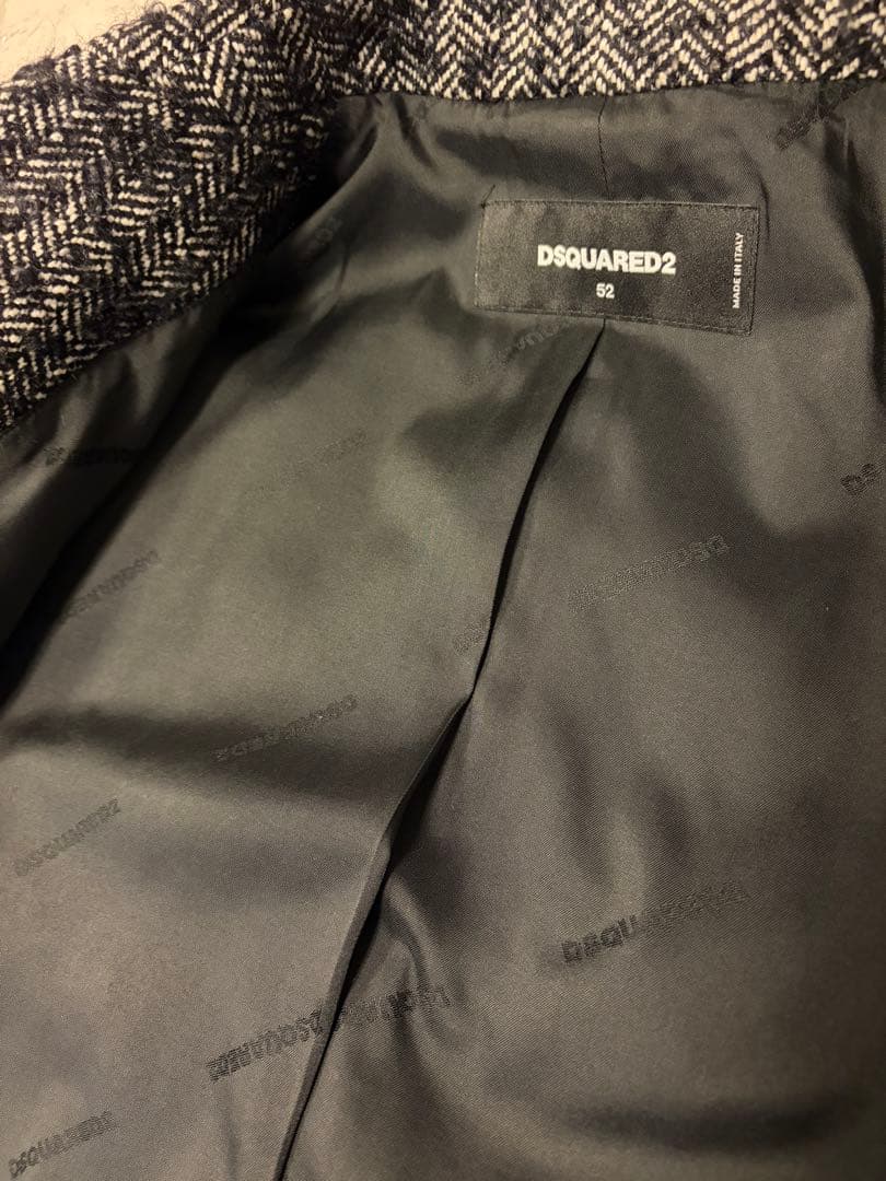 【試着のみ】DSQUARED2 メンズツイードコート　サイズ52