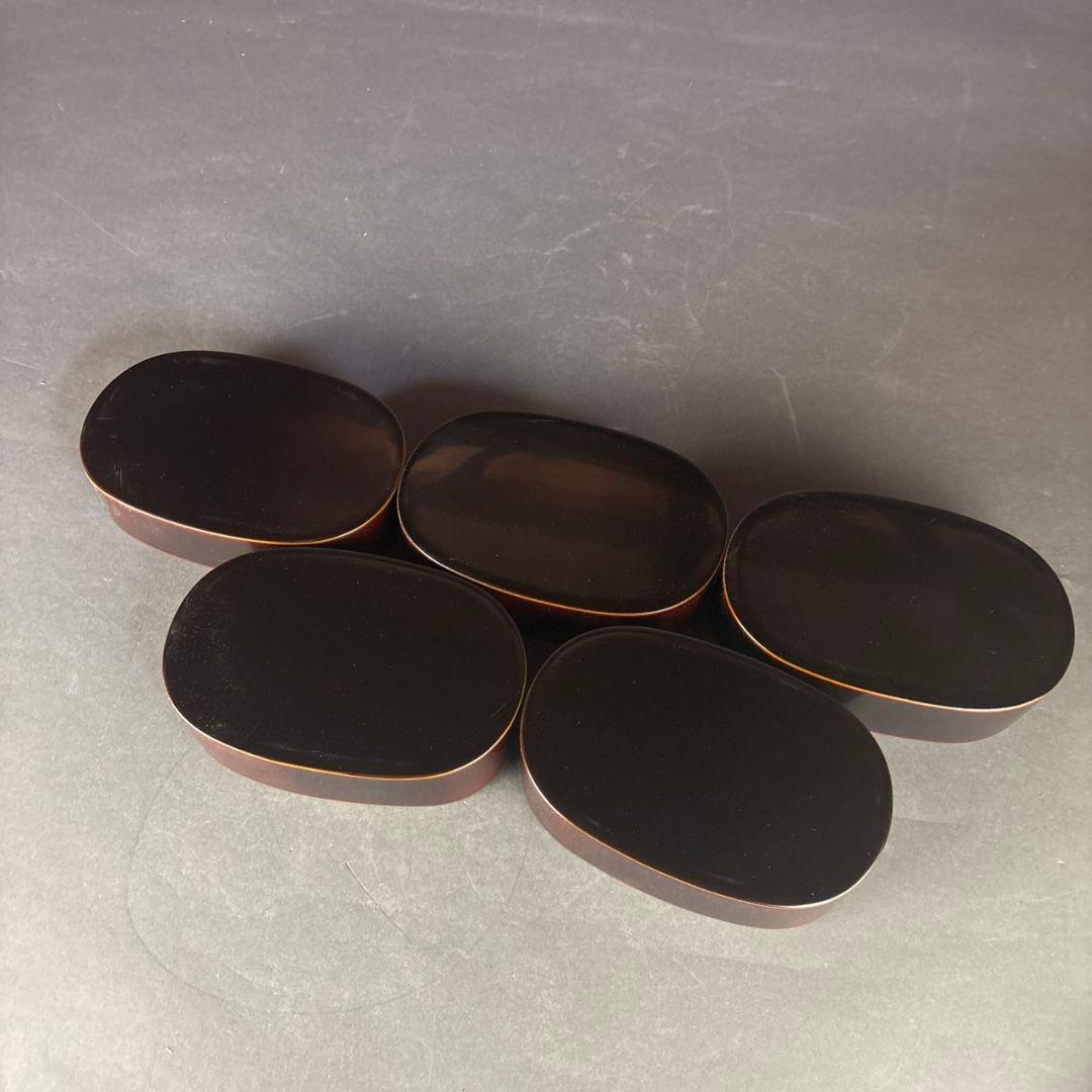 輪島塗　小判弁当箱　5客