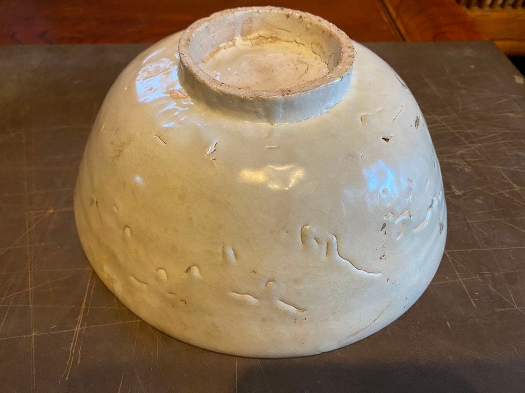 中国汕頭スワトウ　獅子絵皿　鑑賞台付 沈船品ヴィンテージ　レア ・台湾茶器