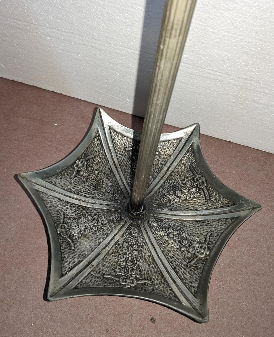 星型 花彫刻～★アンブレラ スタンド／傘立て,メタル,アンティーク 希少品